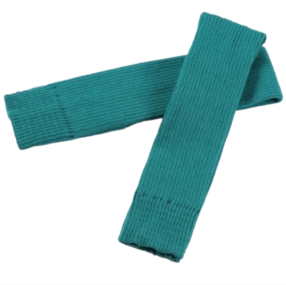 LAST PAIR LEGG WARMERS TEAL THIGH HIGH RIBBED ACRYLIC - Picture 2 of 2